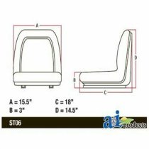 Seat LGS100BL fits Ford 1205 253 261 354 364S 374 374S TC18 TN65F TN75F TN90F